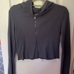 Hollister Waffle Cropped Zip Up